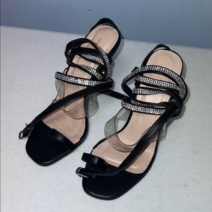 Girls Elegant Black Heels Size 3